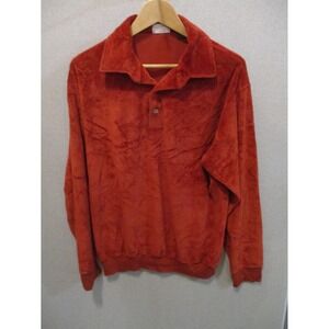 Vintage Enro Burnt Orange Velour Shirt Size XL Christopher's of Los Gatos